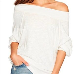 Free People Palisades off the shoulder sweater, Charcoal, Like new!!